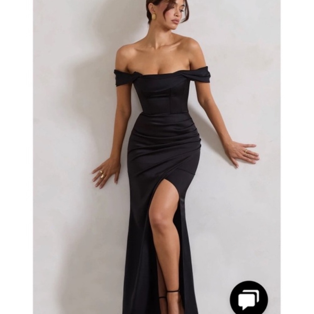 Chic Strapless Black Evening Dress